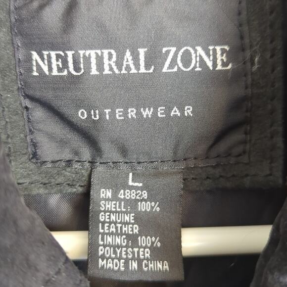 100% Genuine Leather Trench Style Lined Black Jacket Women's Size Large - Picture 3 of 13